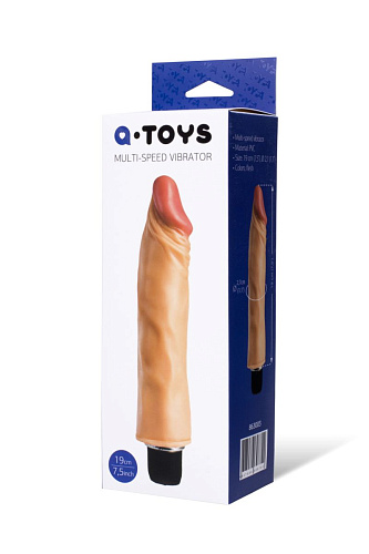Многоскоростной вибратор-реалистик телесного цвета A-toys 863003 (21 см)