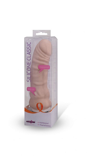 Телесный силиконовый вибратор с 7 режимами вибрации и ярко выраженным рельефом Seven Creations B0165Y4SPGAC (14,5 см)