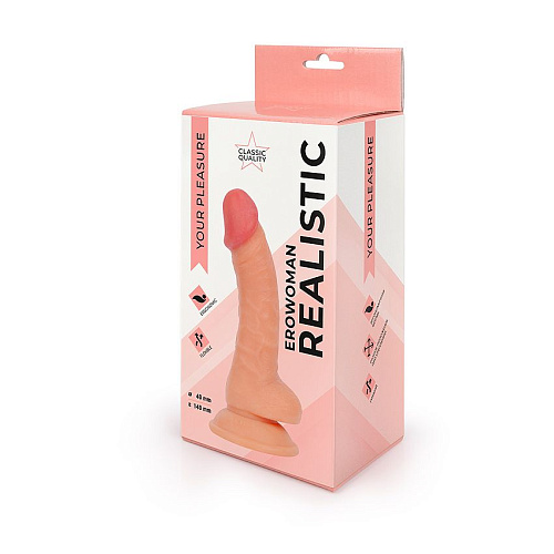 Телесный фаллоимитатор-реалистик Bior toys Erowoman ER-30063