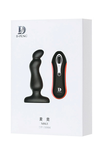 Анальная чёрная втулка с пультом D-PENG Mike DP-18004 (12,3 см)