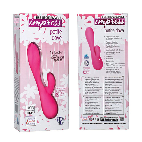Розовый вибромассажёр California Exotic Novelties Petite Dove SE-4465-04-3 (20 см)