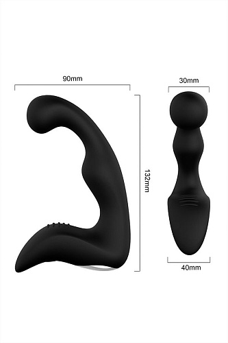 Стимулятор простаты с гибкой головкой чёрного цвета S-HANDE Landy SHD-010