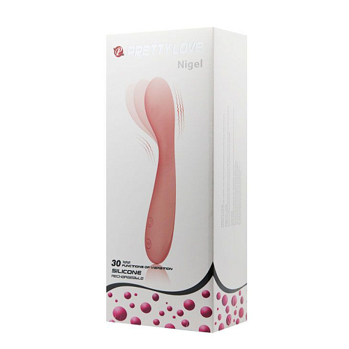 Нежно-розовый силиконовый перезаряжаемый вибромассажёр Baile Nigel BI-014422-1 (17,5 см)