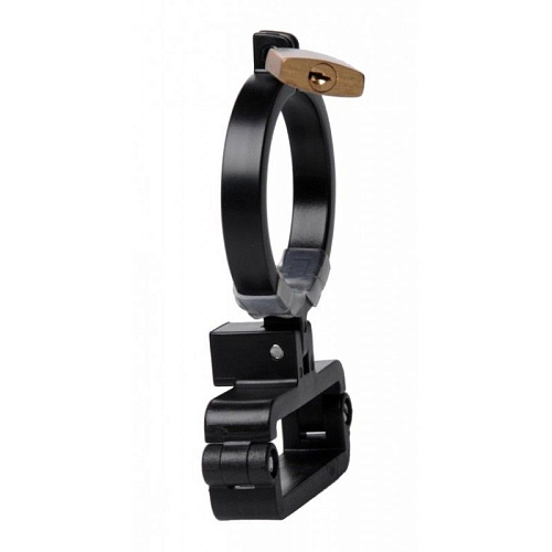 Чёрный стальной пояс верности O-Products Oppressor Male Confinement Chastity Cage with Ball Clamp and Anal Hook 118-XR-AD