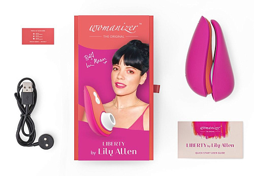 Ярко-розовый бесконтактный клиторальный стимулятор Womanizer Liberty 05518050000