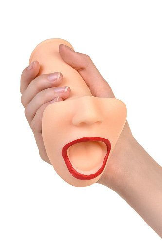 Мастурбатор-ротик телесного цвета с алыми губами ToyFa 893005