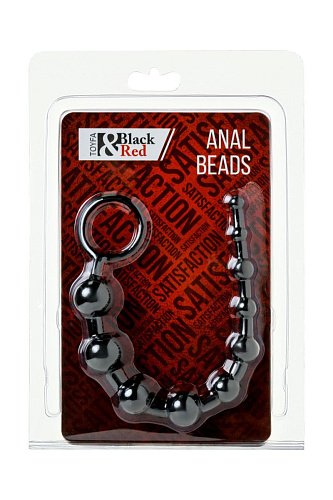 Чёрная гибкая анальная цепочка ToyFa 901302-5 (25 см)