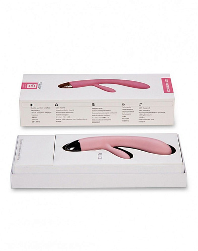 Нежно-розовый вибратор с клиторальным стимулятором Svakom Alice SUDV-02-03 (17 см)