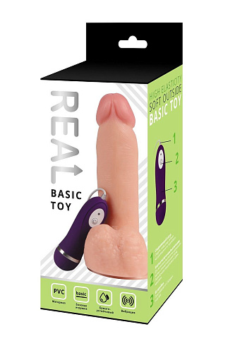 Реалистичный вибратор с пультом управления телесного цвета Real RV10037 (20 см)