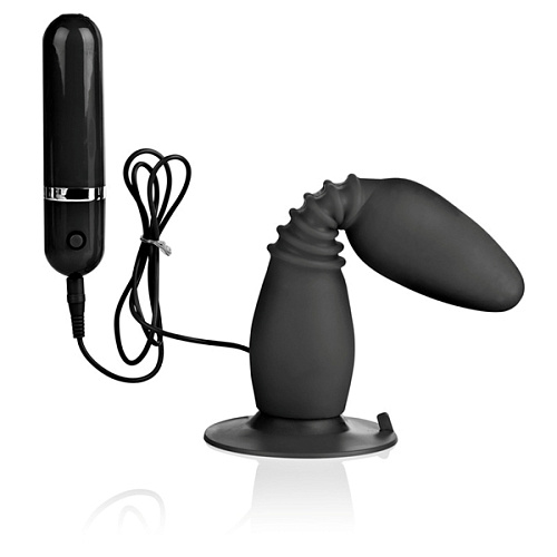 Чёрная анальная пробка с хребтом и присоской California Exotic Novelties COLT Easy Flex Glider SE-6907-03-2 (18,5 см)