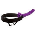 Мужской полый фиолетовый страпон на чёрном ремешке Pipedream 10  Purple Passion Hollow Strap-On PD3948-12