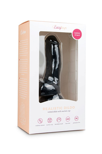 Чёрный фаллоимитатор EDC Wholesale Realistic Dildo ET169BLK (15 см)