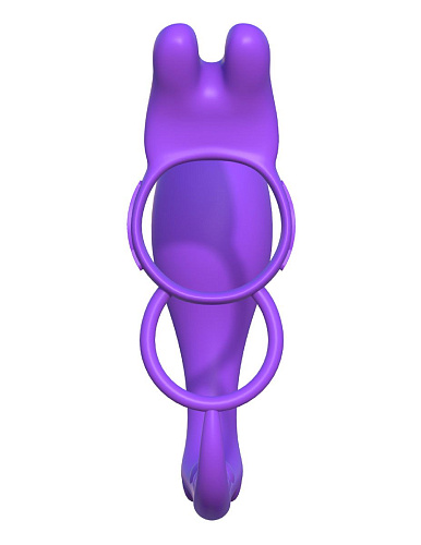 Фиолетовое эрекционное кольцо с анальным стимулятором Pipedream Ass-Gasm Vibrating Rabbit PD5803-12