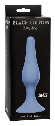 Синяя анальная пробка Lola toys Slim Anal Plug XL 4204-02Lola (15,5 см)