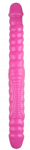 Розовый двухсторонний спиралевидный фаллоимитатор Сумерки богов 1016-19 BX DD (43 см)