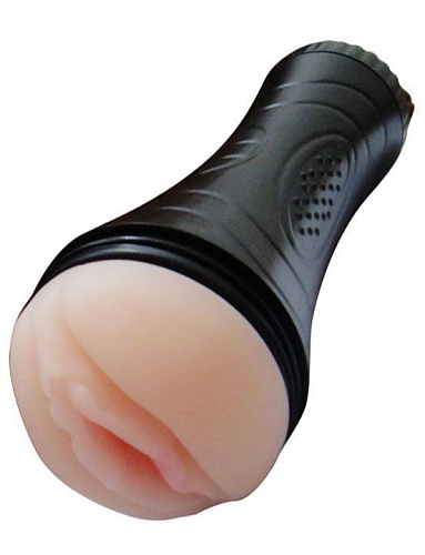 Чёрно-бежевый мастурбатор-вагина в тубе Eroticon Lolita 30396