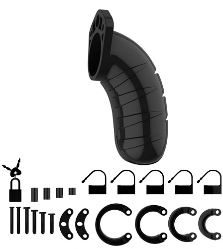 Чёрный мужской пояс верности Shots Media BV Model 04 Chastity MCG004BLK