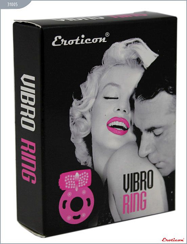 Эрекционное кольцо с виброэлементом и пупырышками Eroticon 31005