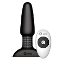 Чёрная вибровтулка с ротацией шариков b-Vibe RIMMING REMOTE CONTROL PLUG BLACK BV-001-BLK (15,2 см)