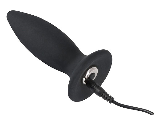 Чёрная перезаряжаемая анальная пробка Orion Black Velvets Recharge Plug S 05927900000 (11 см)