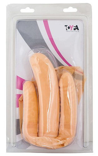 Фаллоимитатор поясной телесного цвета с анально-вагинальным стимулятором ToyFa 888303