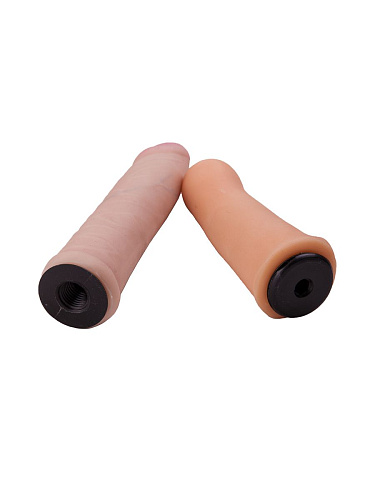 Женский страпон телесного цвета с вагинальной пробочкой LOVETOY (А-Полимер) Harness 837703 (16,5 см)