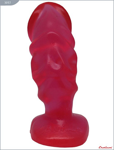 Розовая гелевая анальная пробка анатомической формы Eroticon 30157 (13 см)