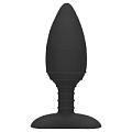 Чёрная анальная пробка с вибрацией и подогревом Shots Media BV Glow ELE015BLK (12 см)