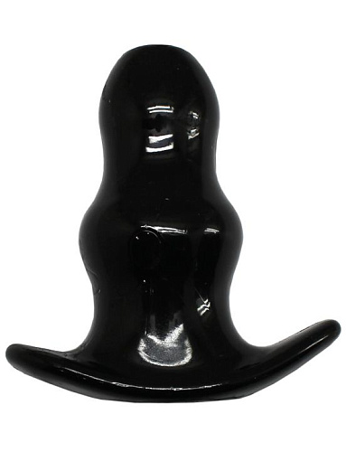 Чёрная анальная пробка с тоннелем Eroticon 31052 (9 см)