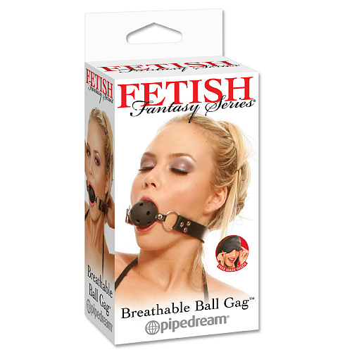 Чёрный кляп с отверстиями Pipedream Breathable Ball Gag PD2172-00