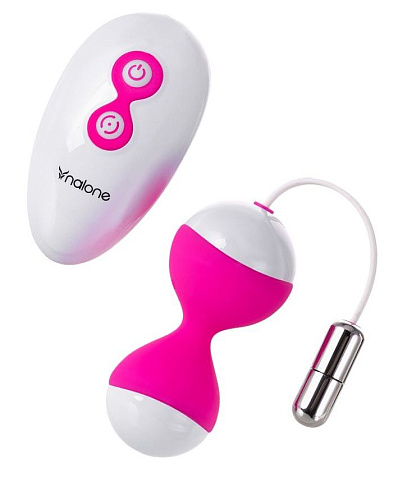 Бело-розовые вагинальные шарики Nalone MiuMiu VS-VR21