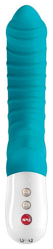 Бирюзовый вибратор с рёбрышками Fun Factory Tiger 1131074 (22,3 см)
