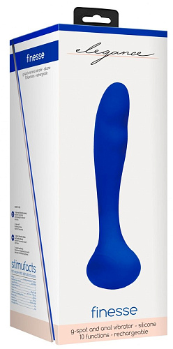 Синий вибростимулятор точки G Shots Media BV Finesse ELE012BLU (17,5 см)