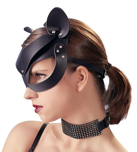 Чёрная маска на глаза с ушками Orion Cat Mask Rhinestones 24927251001