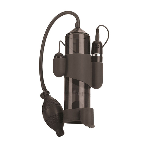 Вакуумная мужская помпа с вибрацией чёрного цвета California Exotic Novelties 10-Function Adonis Pumps SE-1007-40-3