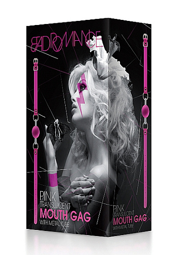 Розовый кляп-шар на розовых кожаных ремешках Shots Media BV BAD003