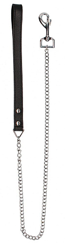 Чёрный поводок Shots Media BV Leather Handle Chain Lead PAI009BLK