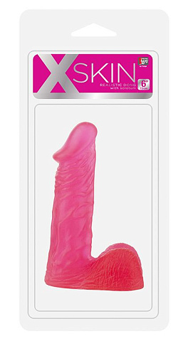 Розовый гелевый фаллоимитатор Dream Toys XSKIN 6 PVC DONG 20597