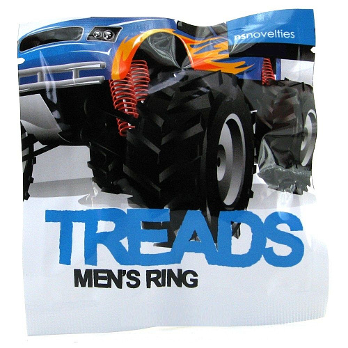 Чёрное тонкое эрекционное кольцо NS Novelties Treads Mens Ring Thin NSN-0905-23
