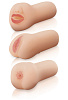 Набор из 3 телесногоо цвета мастурбаторов: ротик, вагина и анус Pipedream Travel Trio Set RD209