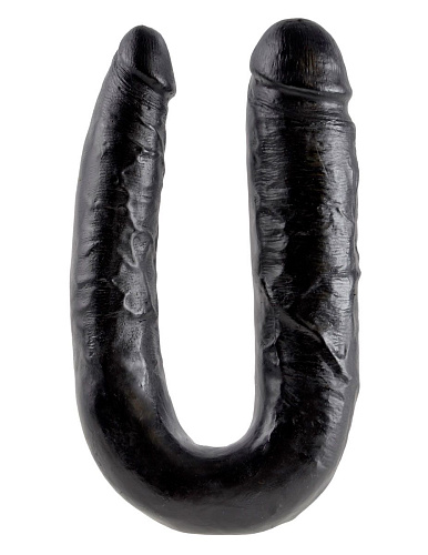 Чёрный двусторонний фаллоимитатор Pipedream U-Shaped Large Double Trouble PD5515-23 (44,4 см)