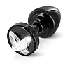 Чёрный анальный плаг DIOGOL Anni R Butterfly Black T2 Crystal 8120010072 (7,5 см)