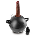 Мини-мяч с фаллической насадкой коричневого цвета и вибрацией Pipedream Vibrating Mini Sex Ball with 7 Dildo PD5685-29 (17,7 см)