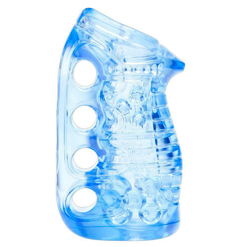 Голубой мастурбатор Fleshlight FleshSkins — Grip Blue Ice FL662