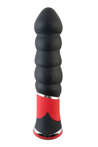 Чёрный вибратор-ёлочка ToyFa 901334-5 (11,4 см)
