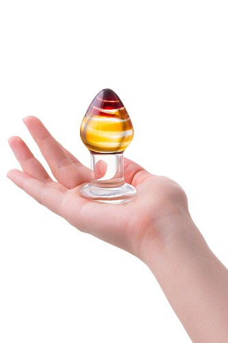 Стеклянная, прозрачная анальная пробка-стимулятор Sexus 912027 (8,5 см)