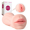Двусторонний мастурбатор вагина и ротик телесного цвета Svakom Debby ZW6