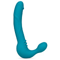 Бирюзовый безремневой страпон Blush Novelties Luna Strapless Silicone Dildo BL-81302 (22,86 см)