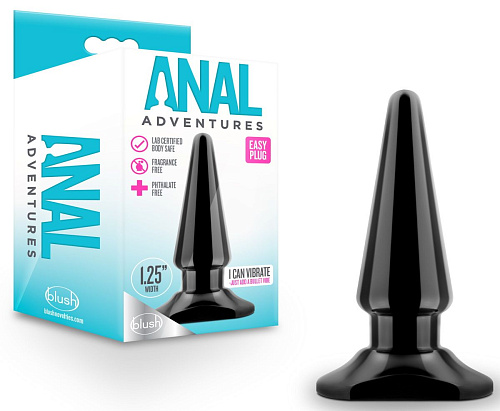 Чёрная анальная пробка Blush Novelties Easy Plug BL-24125 (10,16 см)