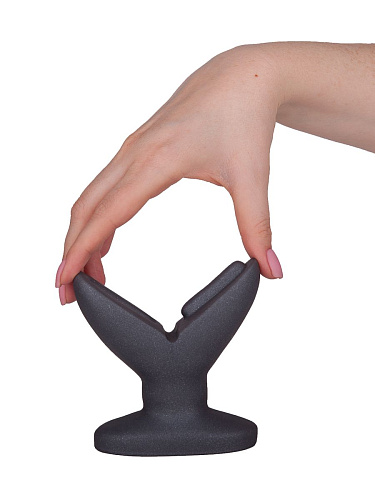 Анально-вагинальный плаг в чёрном цвете LOVETOY (А-Полимер) A Blooming tulip 429703 (11 см)